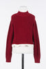 Twinset Knit Red Ruby/Trimming White Turtleneck.