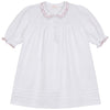 Calla Lili Girl Linen White/Dusty Dress With Scallops