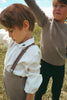 Calla Lili Boy Cream/Brown Shirt with Embroidery