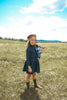 Calla Lili Mock Neck Embossed Blue Sweater preorder ships in 2 weeks