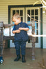 Calla Lili Baby Boy Blue Romper with Pocket preorder ships in 2 weeks