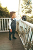 Calla Lili Baby Boy Grey Romper with Pocket Preorder ships in 2 weeks