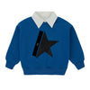 Mini Nod Royal Blue Oversized Star Sweatshirt- Removable Collar