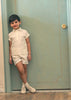 Little Tempest Boys Ramie Embroidered Collar Cream Shirt