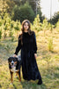 Pashmini Emma Smocked Velvet Black Maxi Dress
