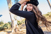 Pashmini Olivia Scalloped Black Maxi Dress