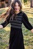Pashmini Harper Stitched Smocked Black Maxi Dress