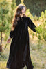 Pashmini Chloe Crushed Velvet Black Maxi Dress