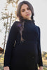 Pashmini Mia Pointelle Overlay Maxi Dress Black