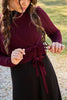 Pashmini Mia Pointelle Overlay Burgundy Maxi Dress