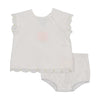 Little Tempest Jacquard Scallop White Romper *EXCHANGE/STORE CREDIT ONLY*