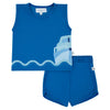 Miss Mini Blue Scalloped Swim Tank & Short Set *FINAL SALE*