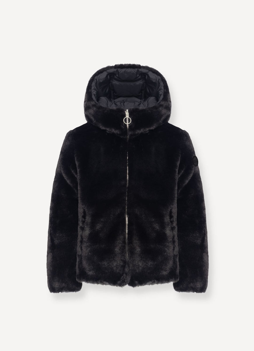 Colmar Black Girls Reversible Fur Jacket | Macaroni Kids