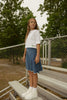 Crew Kids Stitch Detail Skirt Blue