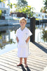 Pouf White and Blue Swim Cover Up