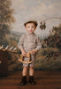 Mini P Beige Suspenders Shorts.