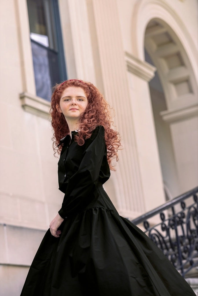Little Tempest Teens Structured Taffeta Black Maxi Skirt