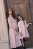Little Tempest Teens Taffeta Tie Antique Pink Cropped Shirt.