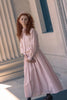 Little Tempest Teens Taffeta Tie Antique Pink Cropped Shirt.