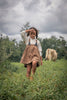 Little Tempest Kerchief Girls Beige Shirt