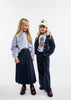 Twinset Long Pleated Classic Blue/ Stripe Off White Skirt