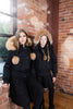 Ellabee Layla Canvas Pom-Pom Black Gold Fox Bomber