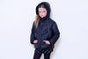 Denali Outerwear Girls Black Coat with Heart Quilting