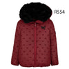 Raygo Embroidered All Bows Girls Red Coat