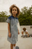 Crew Kids Denim Two-Tone Dress Blue