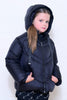 Denali Outerwear Girls Black Coat with Heart Quilting