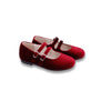 Camille Kids Estelle Cherry Velvet Mary Jane Shoes