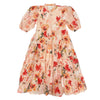 Petite Amalie Peach Peony Doily Voile  Print Dress