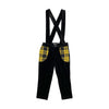 Mini Nod Velvet Plaid Overall Black/Yellow