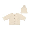 Mema Knits Knit Jacket + Pompom Hat Cream