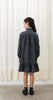Steph Black Chambray Ruffle Neck Dress
