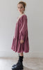 Steph the Label by Petit Amalie Crochet Yoke Berry Cord Dress with White Bib