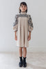 Petite Amalie Cord Embroidered Cut Out Nougat/Black Smock Dress