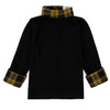 Mini Nod Black/Yellow Velvet Plaid Turtleneck