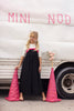 Mini Nod Long Pinafore Black/ Pink Dress