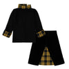 Mini Nod Black/Yellow Velvet Plaid Set