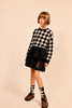 Little Parni Argyle Cropped Black Sweatshirt K706