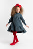 Birnham on the Sea Puff Sleeve Tiered Teal Dress