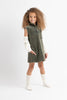 Birnham on the Sea Gathered Waistband Moss Green Jumper