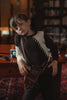 Blumint Stitched Diagonal Colorblock Brown Sweater.