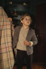 Mann Suede Detail Wool Color Blazer.