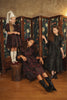 PIP + PIO Oversized Collar Brocade Burgundy Dress.