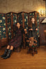 PIP + PIO Oversized Collar Brocade Green Dress.