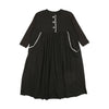 Bopop Button Trimmed Long Sleeve Maxi Black