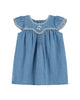 Emile et Ida Cherries Embroidered Denim Dress