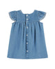 Emile et Ida Cherries Embroidered Denim Dress